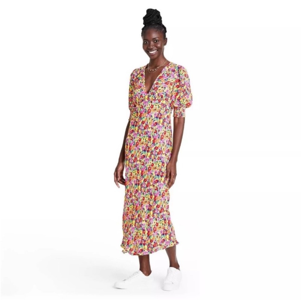 RIXO x Target Floral Puff Sleeve Midi Dress